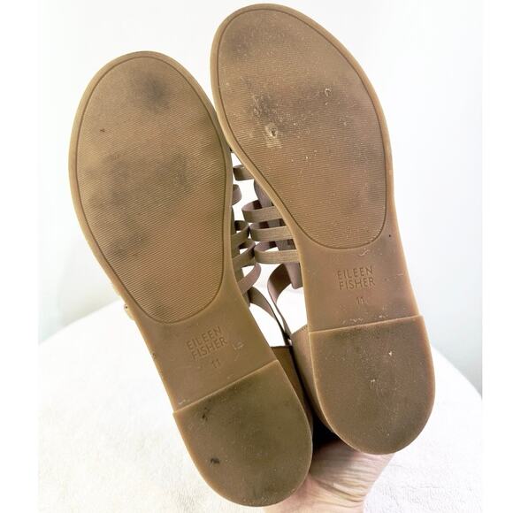 Eileen Fisher Rato Gladiator Sandals Size 10 Tan Comfort Shoes - Picture 6 of 12